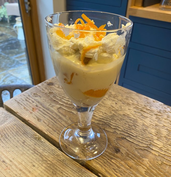 Individual easy peel orange trifle